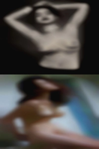 Serious women in nude.